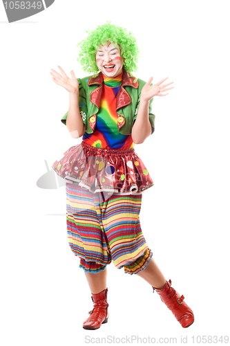 Image of Laughing female clown