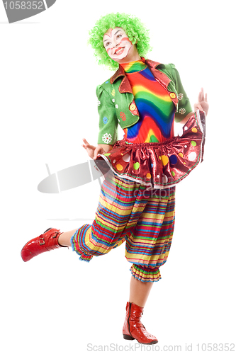 Image of Happy posing female clown