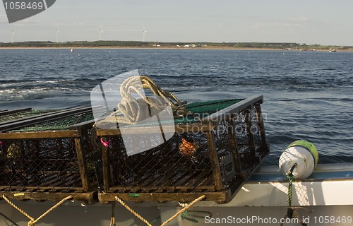 Image of Lobster trap on a boat