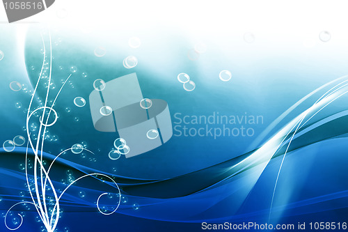 Image of Abstract water wave and bubble background