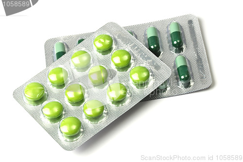 Image of Green pills and capsules 