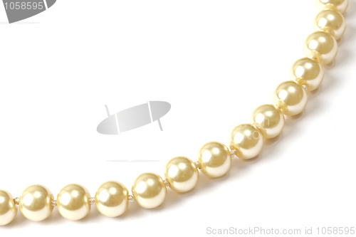 Image of Beautiful string of beads isolated on white 