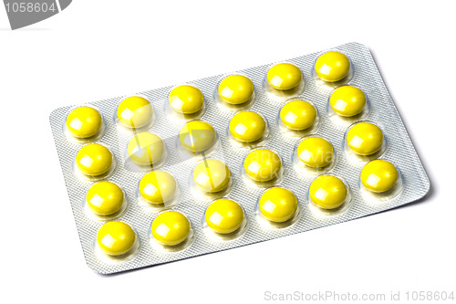 Image of Set of pills isolated on white 