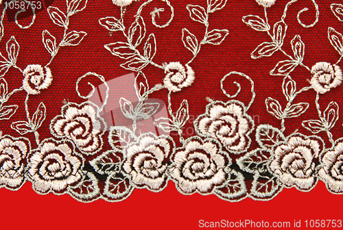 Image of Black lace with pattern rose flowerses