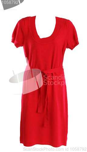 Image of Red feminine knitted gown