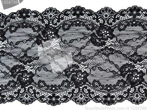Image of Black lace with pattern in the manner of flower