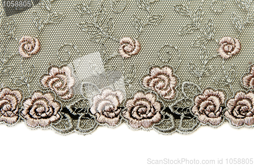 Image of Black lace with pattern rose flowerses