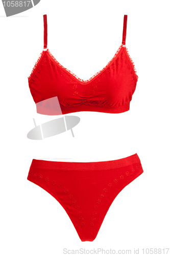 Image of Kit red panties and bra