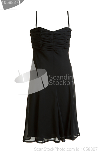 Image of Black evening satin gown