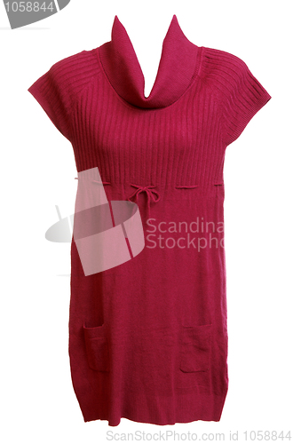 Image of Red feminine knitted gown