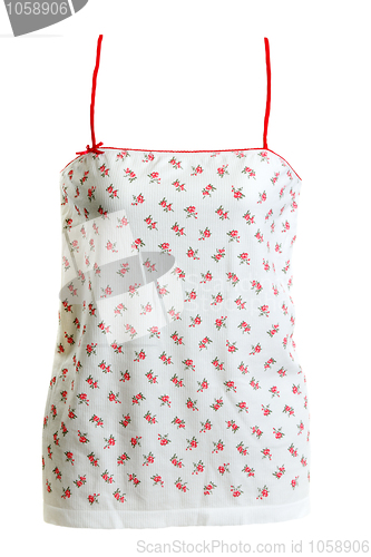 Image of Light feminine tanktop with red pattern