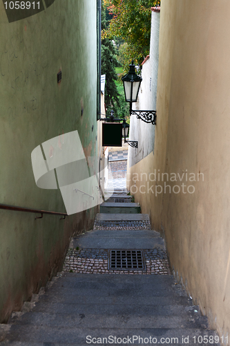 Image of The narrow street in Prague