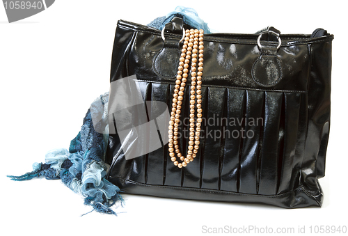 Image of Feminine bag with scarf and necklace