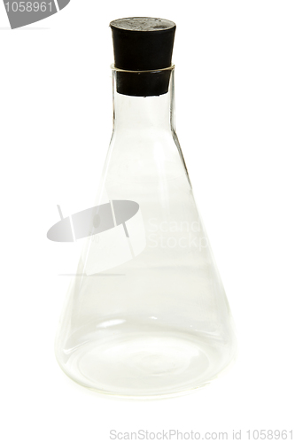 Image of Transparent chemical flask with stopper