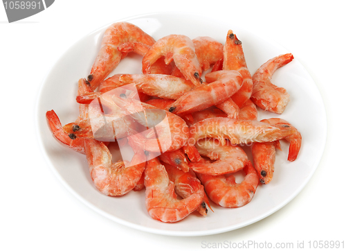 Image of Plate frozen prawns
