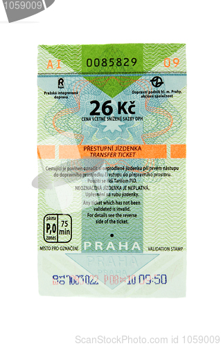 Image of Ticket on metro in city Prague