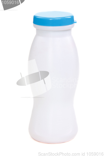 Image of Plastic bottle with blue lid