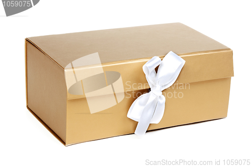 Image of Golden gift box with a bow