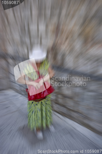 Image of Senior with red bag