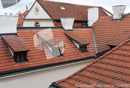 Image of Red tiled roofs of Prague