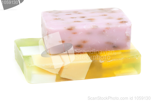 Image of Green and purple fruit soap
