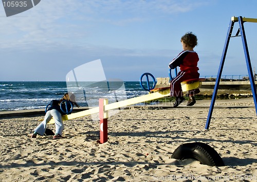 Image of swing on the  beach