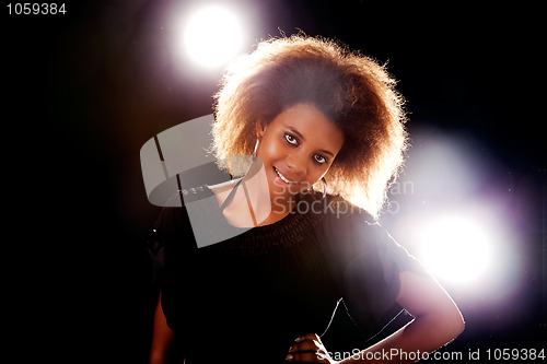 Image of beautiful black  woman, smiling