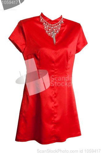 Image of Red silk woman's dress