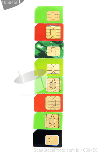 Image of Eight colorful sim card