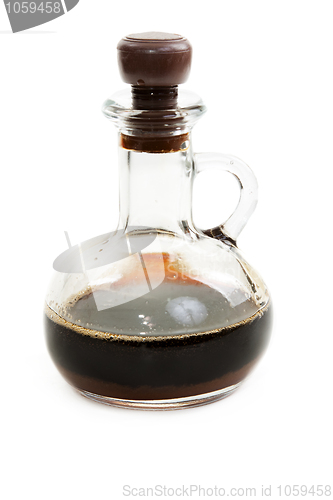 Image of Glass bottle with soy sauce