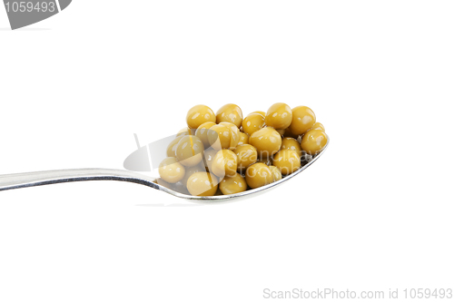 Image of Spoon with green peas