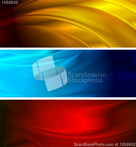 Image of Simple wavy banners (NO gradient mesh)