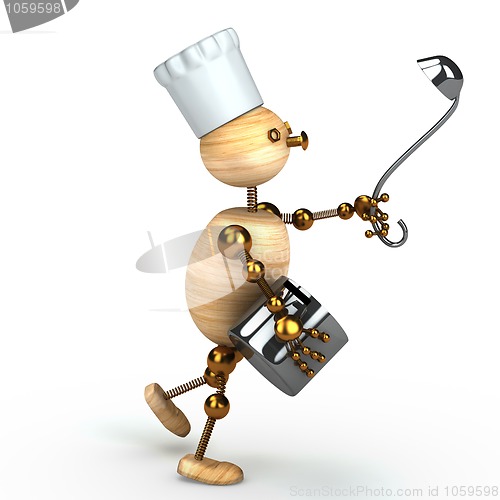 Image of wood man cook 3d rendered