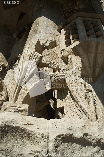 Image of unfinished gothic cathedral Sagrada Familia in Barcelona, Spain