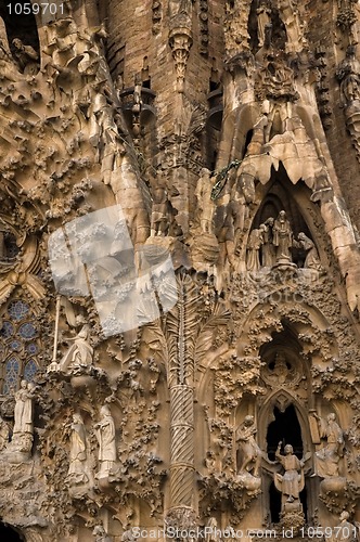 Image of unfinished gothic cathedral Sagrada Familia in Barcelona, Spain