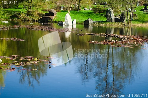 Image of japanese garden. spring