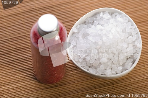 Image of red and white bath salt