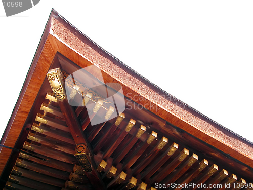 Image of Detail of a Japanese roof temple...natural isolation..:)