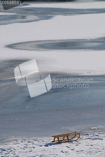 Image of Sledge on snow