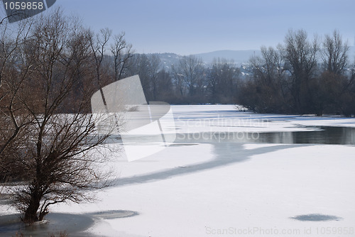 Image of Small frozen river