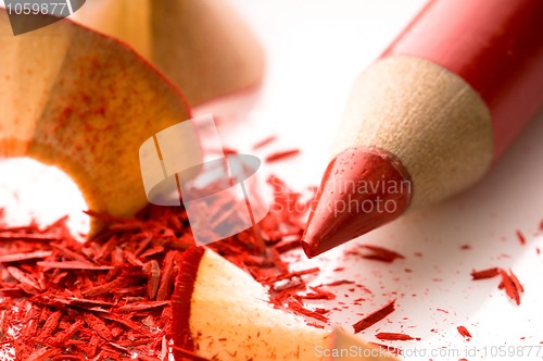 Image of Sharpened pencils and wood shavings