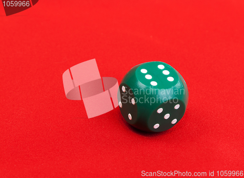 Image of Green plastic dice