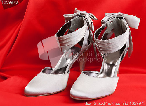 Image of Pair of white women's shoes