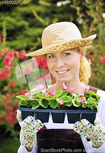 Image of Woman with container-grow