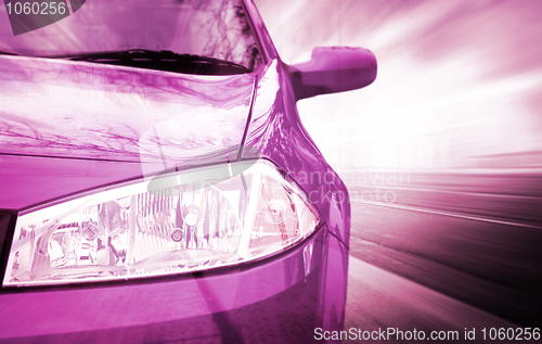 Image of Pink Sport Car - Front side