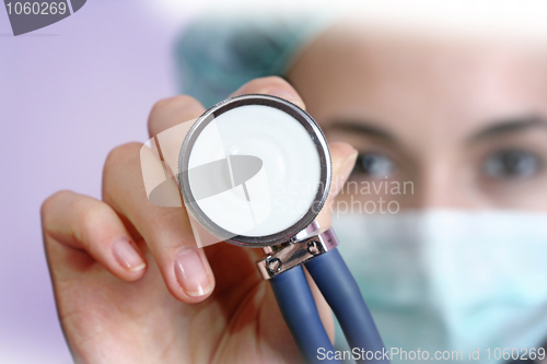 Image of Young doctor with stethoscope.