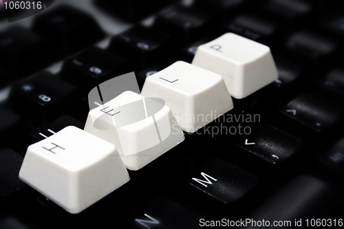 Image of Black Keyboard, blurred, with white keys - HELP