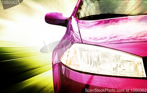 Image of Pink Sport Car - Front side