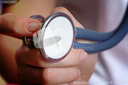 Image of Portrait of a young doctor with stethoscope.