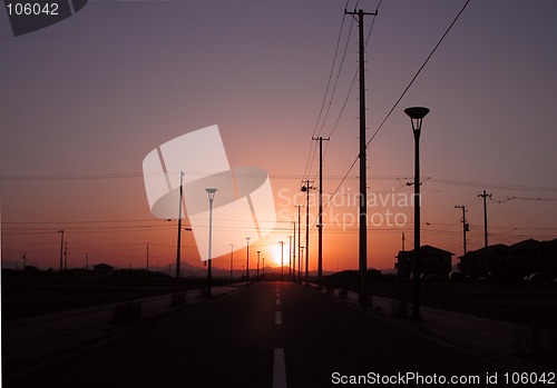 Image of Sunset on the road